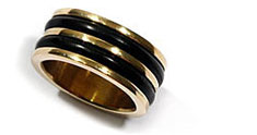 gold and rubber wedding band