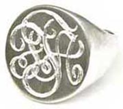 hand engraved monogram ring